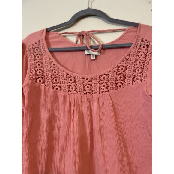 Haute Hippie Tribe Women Scoop Neck Pullover Tie String Peasant Blouse Size XS. - Picture 3 of 6